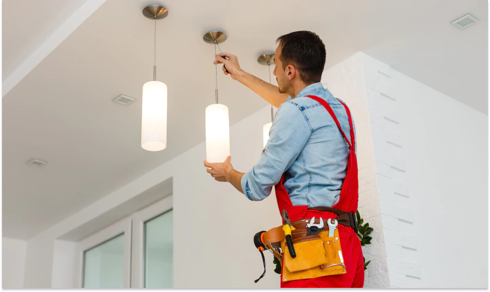 electricial installing electrical lightings